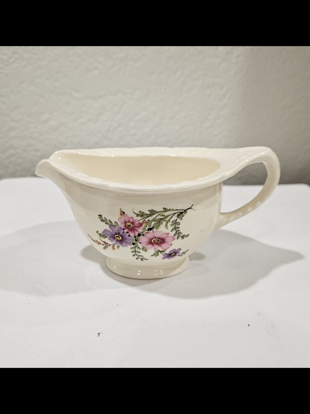 Vintage Homer Laughlin Virginia Rose Floral  Crreamer/Gravy Boat Made in USA